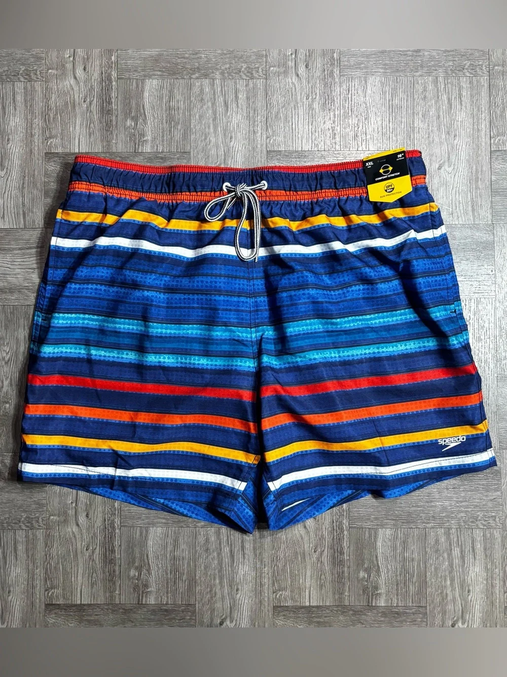 Men’s Speedo Swimsuit Swim Shorts Trunks 3-Pocket Zips, Size XXL